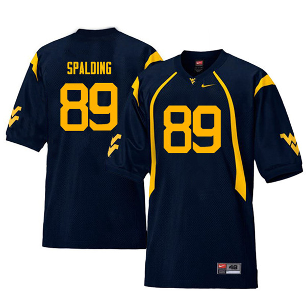 NCAA Men's Dillon Spalding West Virginia Mountaineers Navy #89 Nike Stitched Football College Throwback Authentic Jersey GU23T68UB
